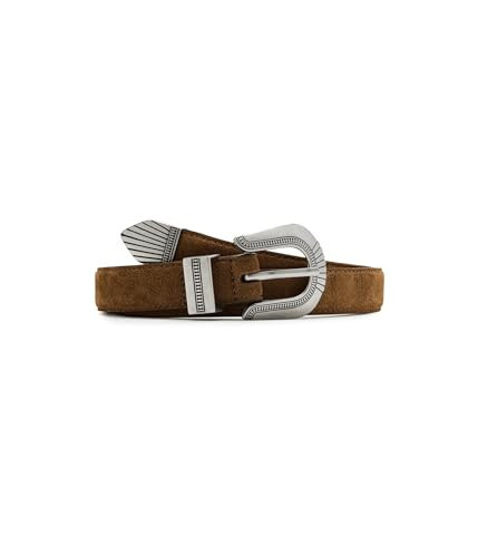 Madewell Women's Western-Buckle Belt in Suede, Warm Chestnut, XX-Large | Amazon (US)