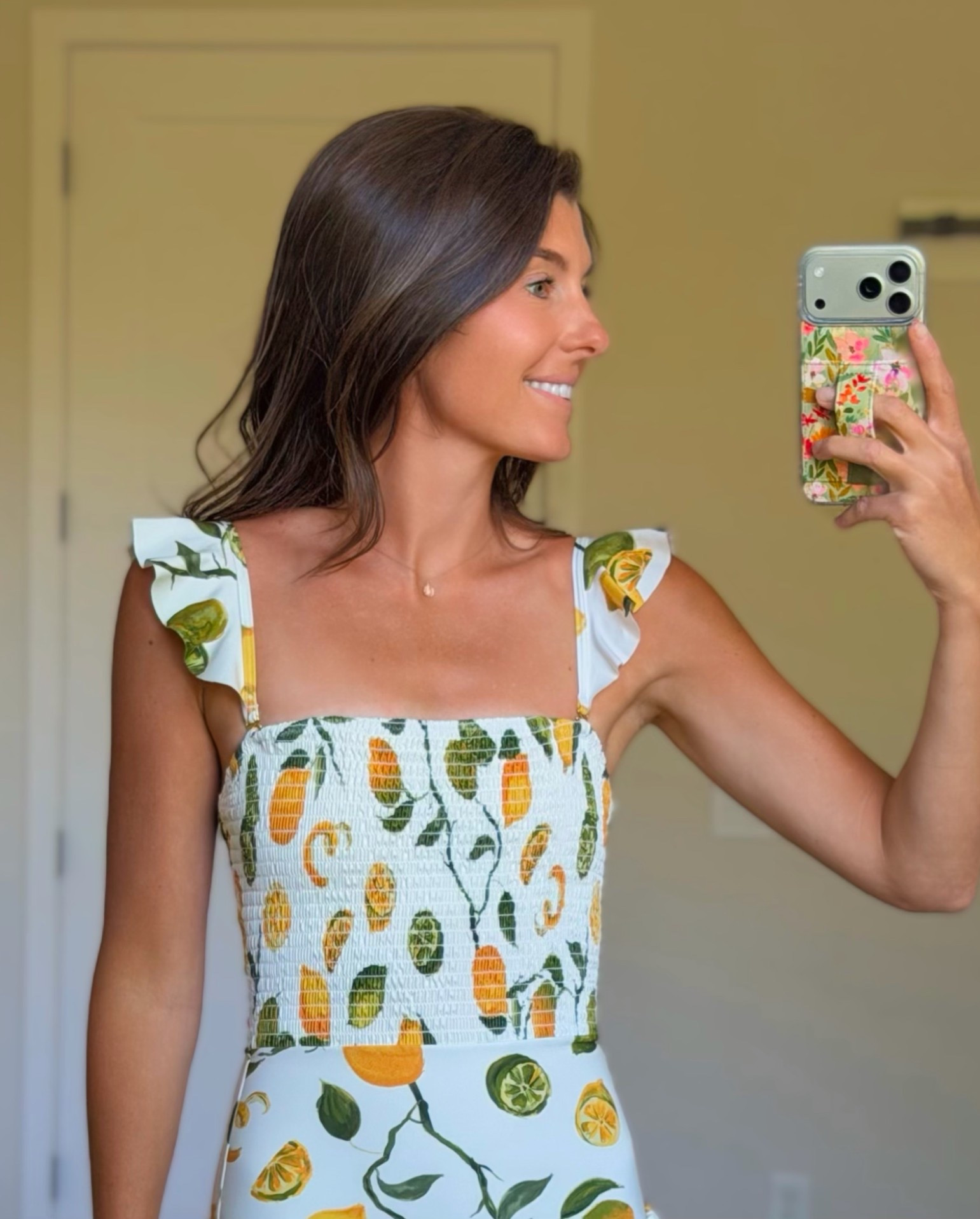 Lemon life smocked ruffle removable straps one piece swimsuit. Perfect for moms on vacation or at the pool. Modest, feminine and classic!

#LTKmomlife #LTKSwim
