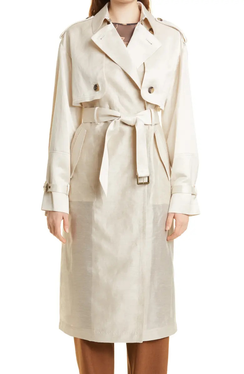 Saila Linen Blend Trench Coat | Nordstrom