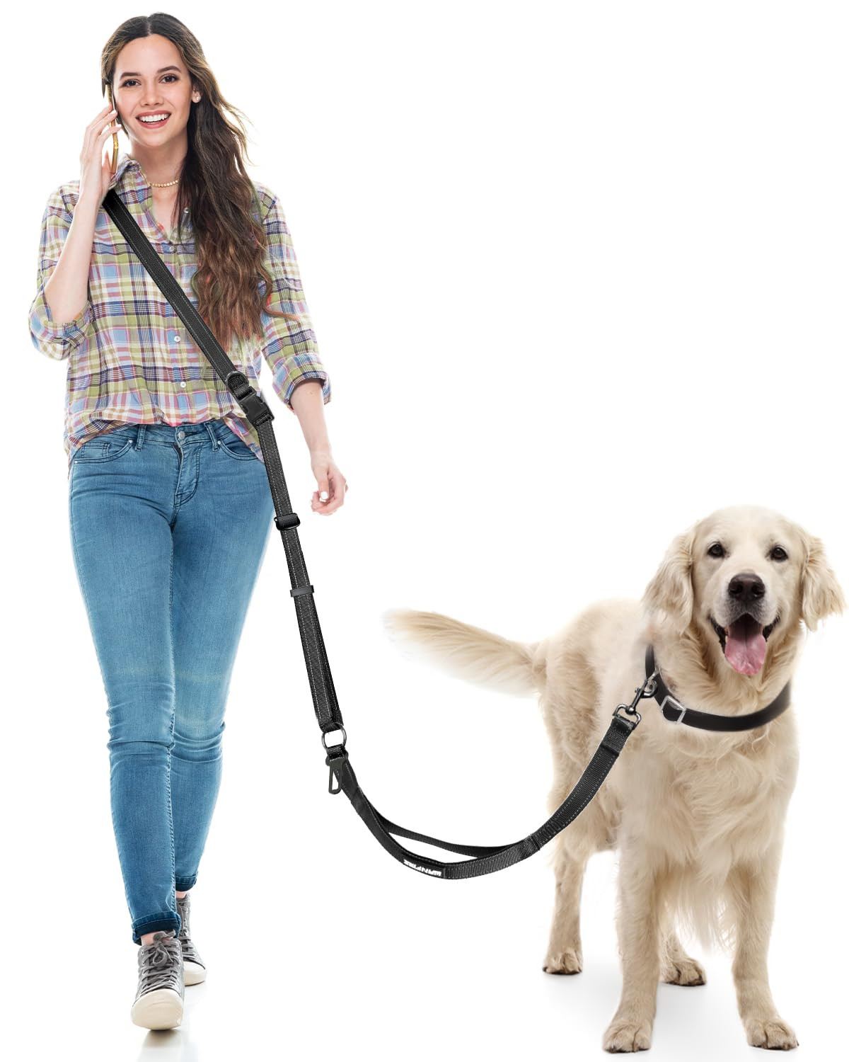 Hands Free Dog Leash, Multifunctional Crossbody Dog Leash, 5.9-9.5Ft Long Waist Belt with Car Saf... | Amazon (US)