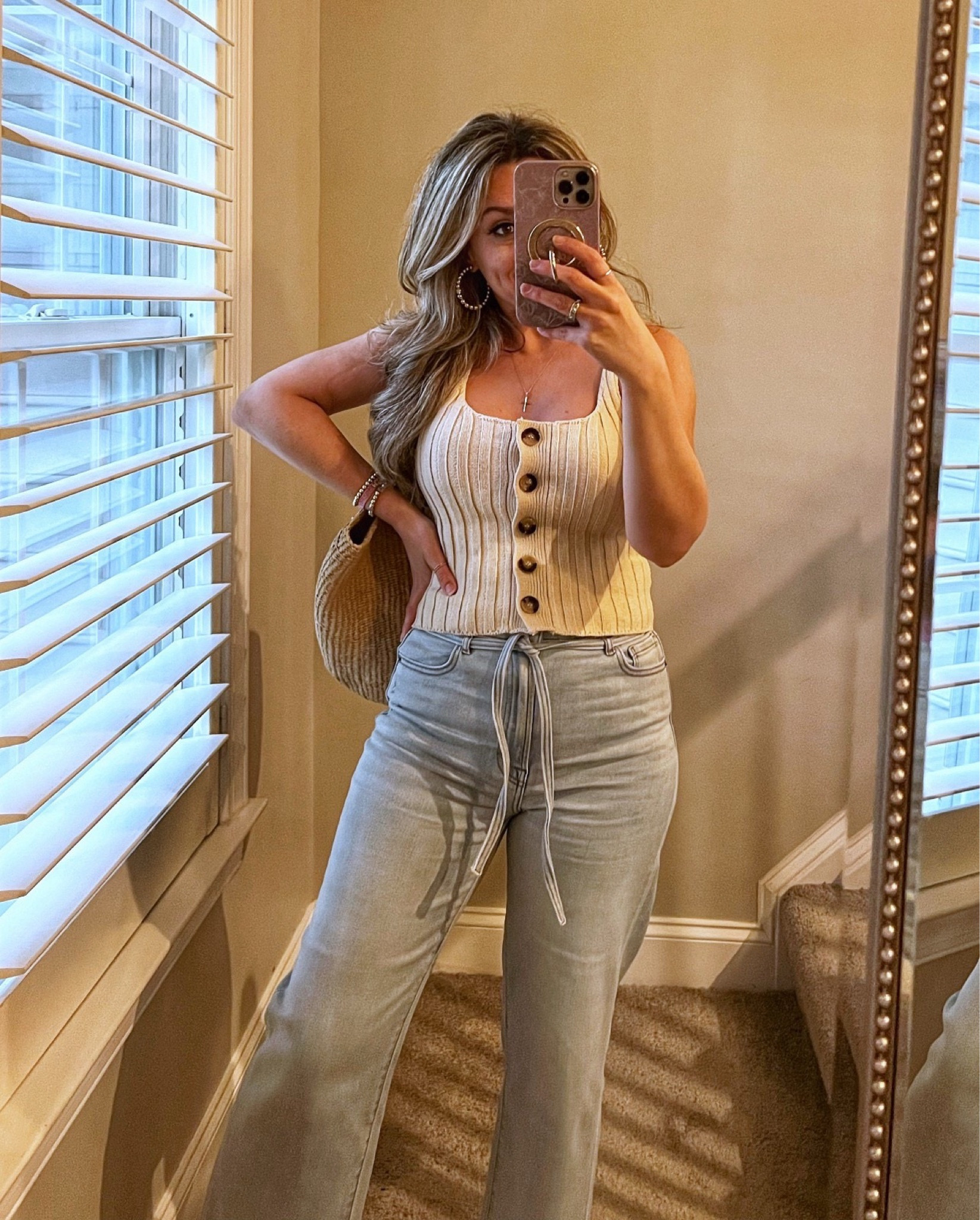 Spring/summer outfit, neutral outfit, sleeveless top, sweater tank

#LTKgrwm #LTKSeasonal #LTKootd