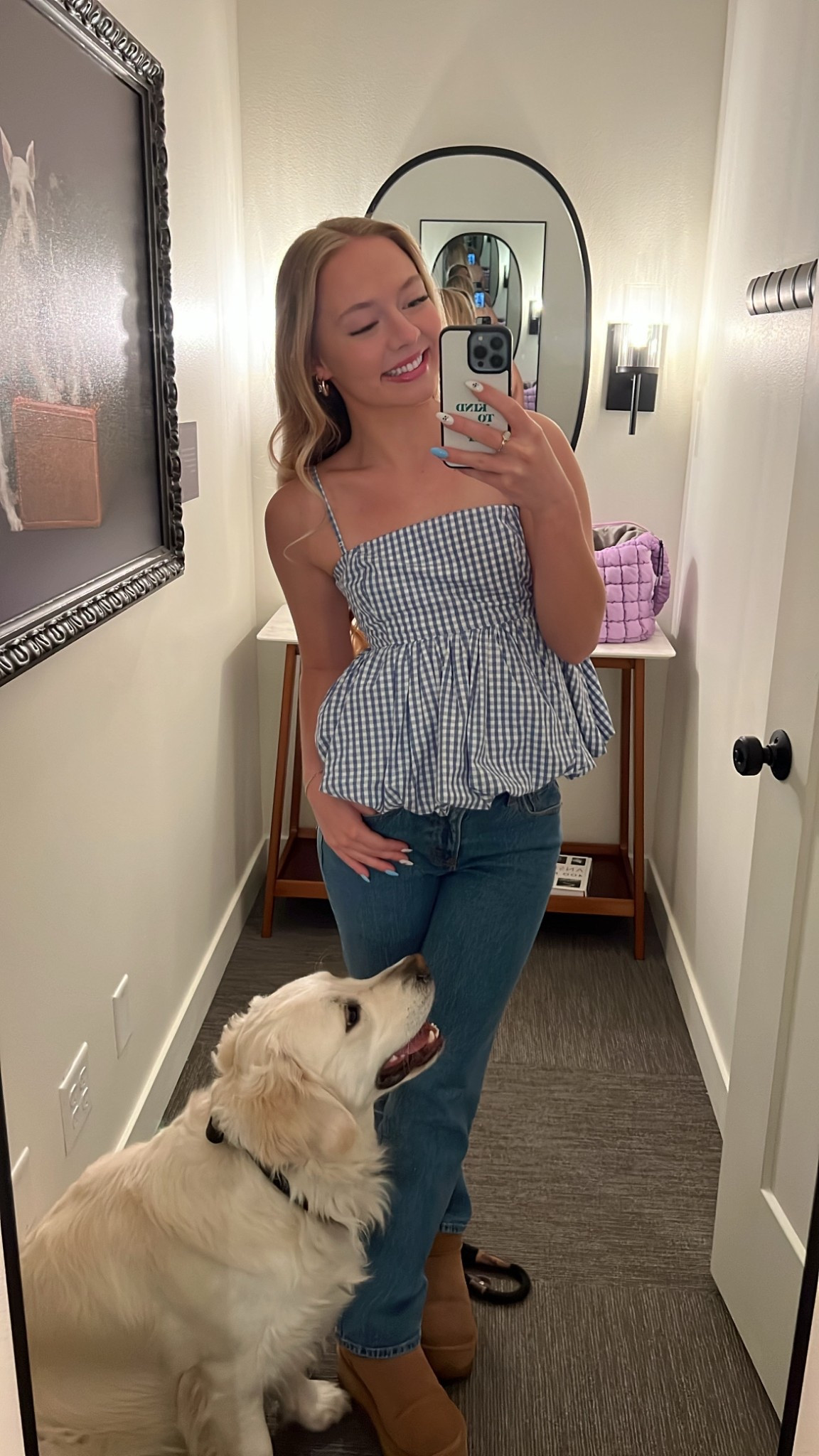 The cutest outfit from Abercrombie. Usually this style top doesn’t flatter me but she ate 😍 

#abercrombie #ootd #gingham #blouse 

#LTKU #LTKPetite #LTKStyleTip