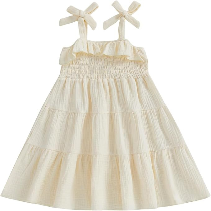 Toddler Girl Dress Baby Girls Summer Clothes Linen Sleeveless Smocked Dresses Boho Dresses Casual... | Amazon (US)