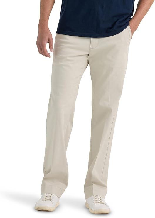 Lee Men's Extreme Motion Flat Front Regular Straight Pant | Amazon (US)