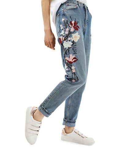 TOPSHOP MOTO Limited Edition Floral Embroidered Jamie Jeans 30-Inch Leg | The Bay (CA)