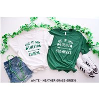 Funny St Patrick's Day Couple Shirts Lucky Shamrock Matching Tees | Etsy (US)