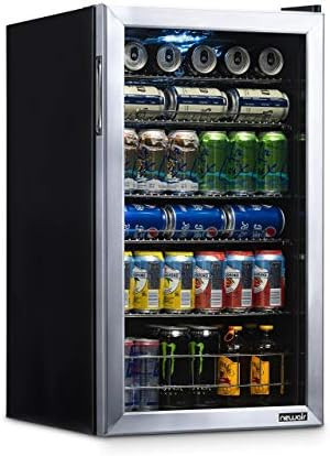 NewAir Beverage Refrigerator Cooler, Free Standing with Right Hinge Glass Door Holds Up To 126 Ca... | Amazon (US)
