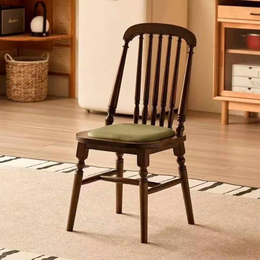 Wooden Dinning Chairs, Solid Wood Kitchen Side Chairs with Curved Shaft Back, Upholstered Comfort... | Amazon (US)