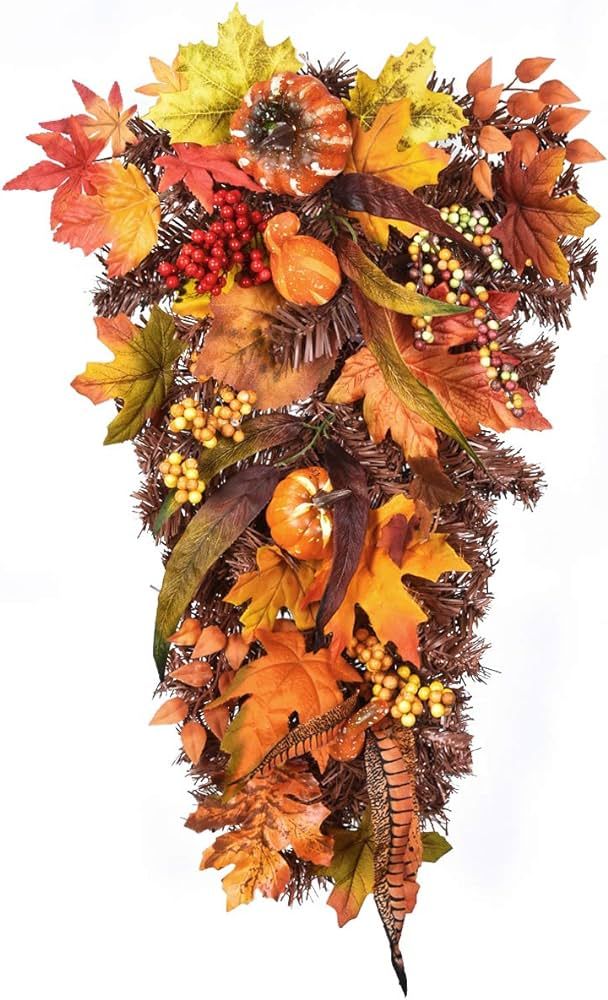 Dolicer Artificial Wall Swags with Pumpkin Pine Cone Berry and Maple Leaf Artificial Berry Swag for  | Amazon (US)