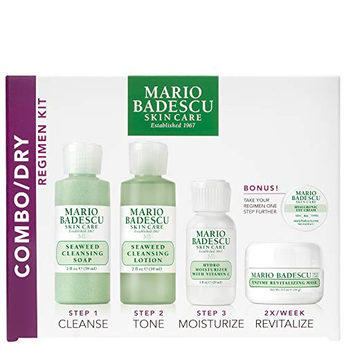Mario Badescu Combo/Dry Regimen 5 Piece Kit, Skincare Gift Set Includes Seaweed Cleansing Soap, Seaweed Cleansing Lotion, Hydro Moisturizer, Enzyme Revitalizing Mask, and Hyaluronic Eye Cream | Amazon (US)