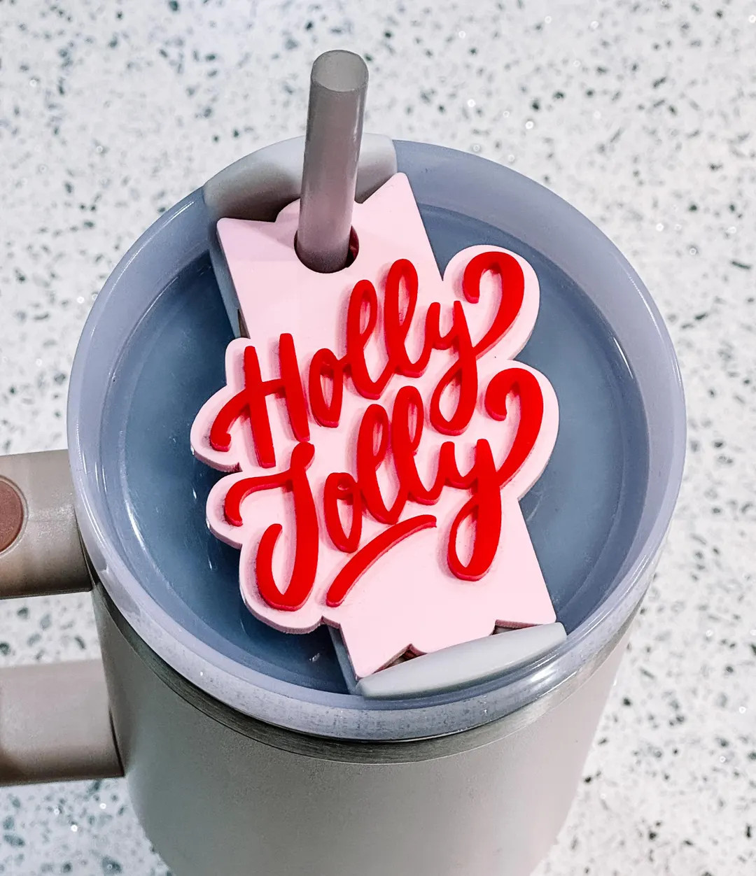 Christmas Tumbler Name Plate | Custom Tumbler Name Tag 40 Oz | Holly Jolly Topper | Personalized ... | Etsy (US)