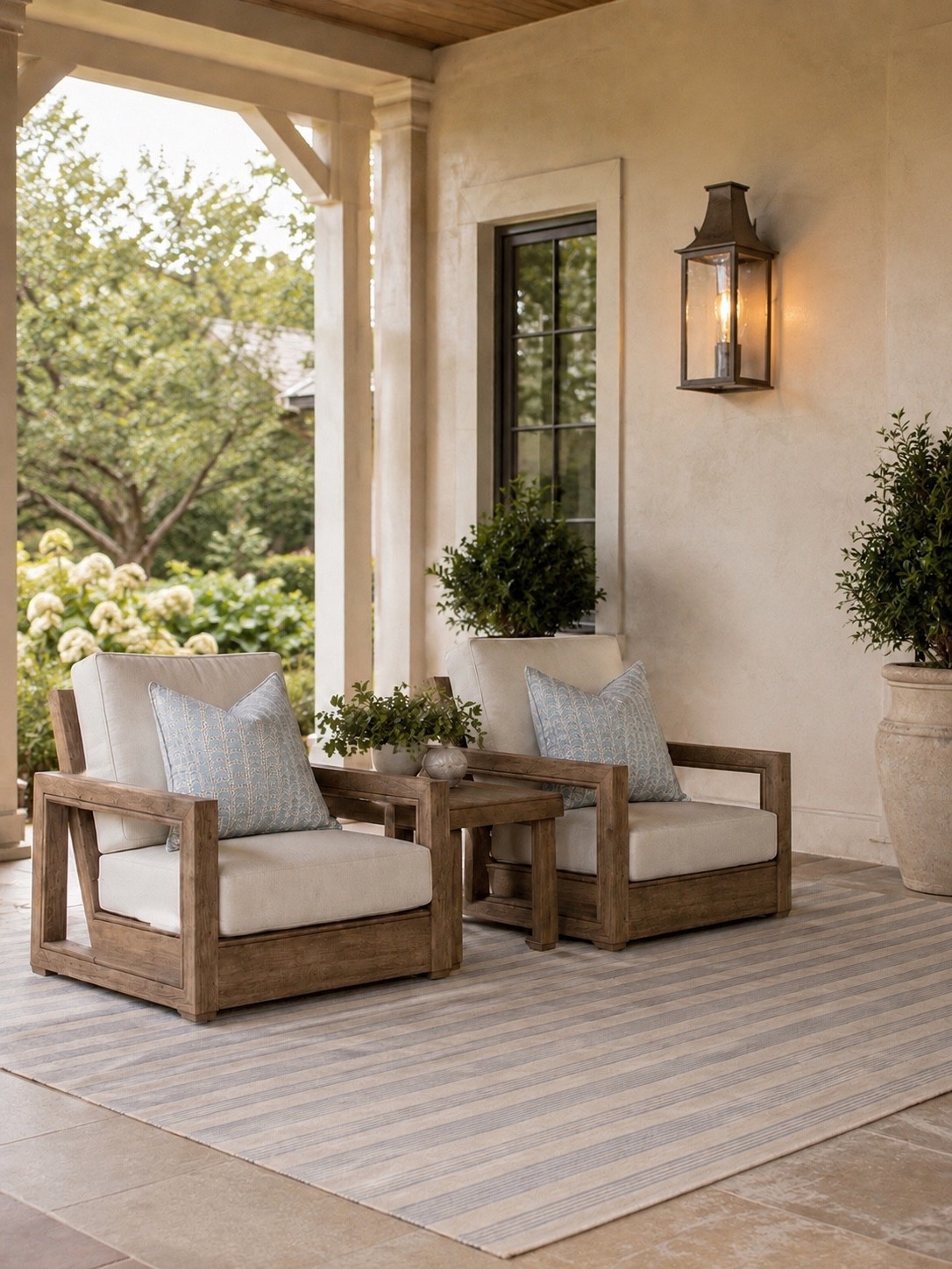 Porch Perfection, Simplified 🤍

There’s something so inviting about a cozy pair of lounge chairs on a covered porch. These warm wood-framed chairs paired with soft neutral cushions and delicate blue accent pillows create the perfect spot for morning coffee, catching up with friends, or unwinding after a long day.

The timeless design blends beautifully with farmhouse, coastal, and transitional homes, making it an easy addition to almost any outdoor space. Add a small side table, a few potted plants, and your favorite drink for an effortlessly elevated porch refresh.

Follow @farmtotablecreations on Instagram for more cozy, elevated home finds and outdoor living inspiration. 🤍

#LTKHome #PorchDecor #FrontPorchStyle #OutdoorLiving #PatioFurniture #OutdoorDecor #CozyHome #FarmhouseStyle #OutdoorSeating #HomeInspiration #PorchGoals #NeutralDecor #BackyardStyle #LTKStyle #HomeDecorFinds

#LTKHome #LTKSaleAlert