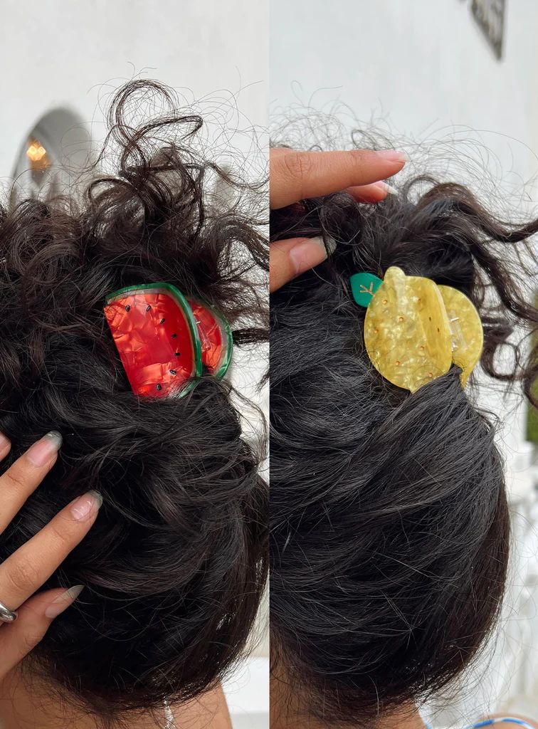 Fruity Hair Clip Pack Watermelon / Lemon | Princess Polly US