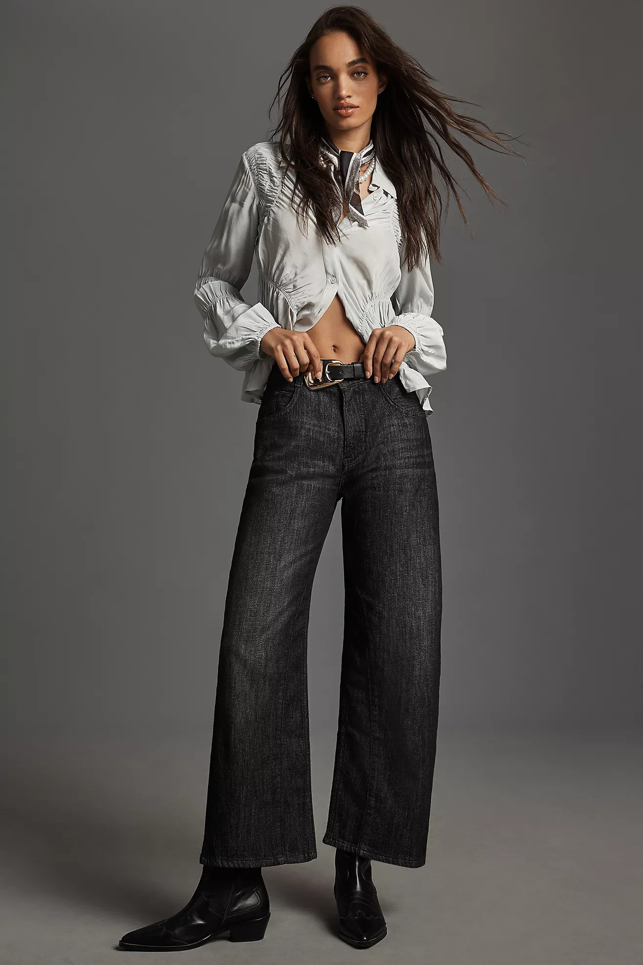 The Ellis Tapered Barrel Jeans by Pilcro | Anthropologie (US)