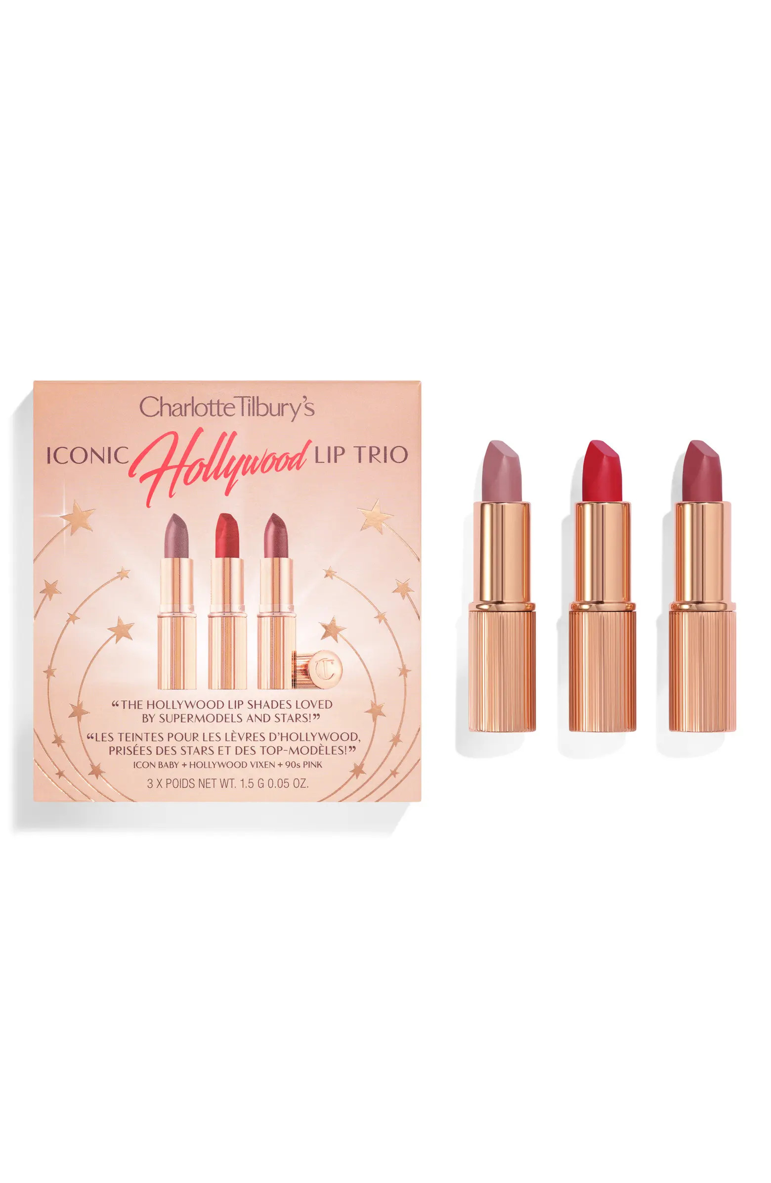 Charlotte Tilbury Iconic Hollywood Lipstick Trio (Limited Edition) $45 Value | Nordstrom | Nordstrom