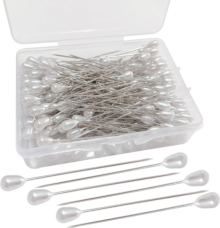 100pcs Corsage Boutonniere Pins Teardrop Pearl Head Pins Bouquet White Straight Head Pins for DIY... | Amazon (US)