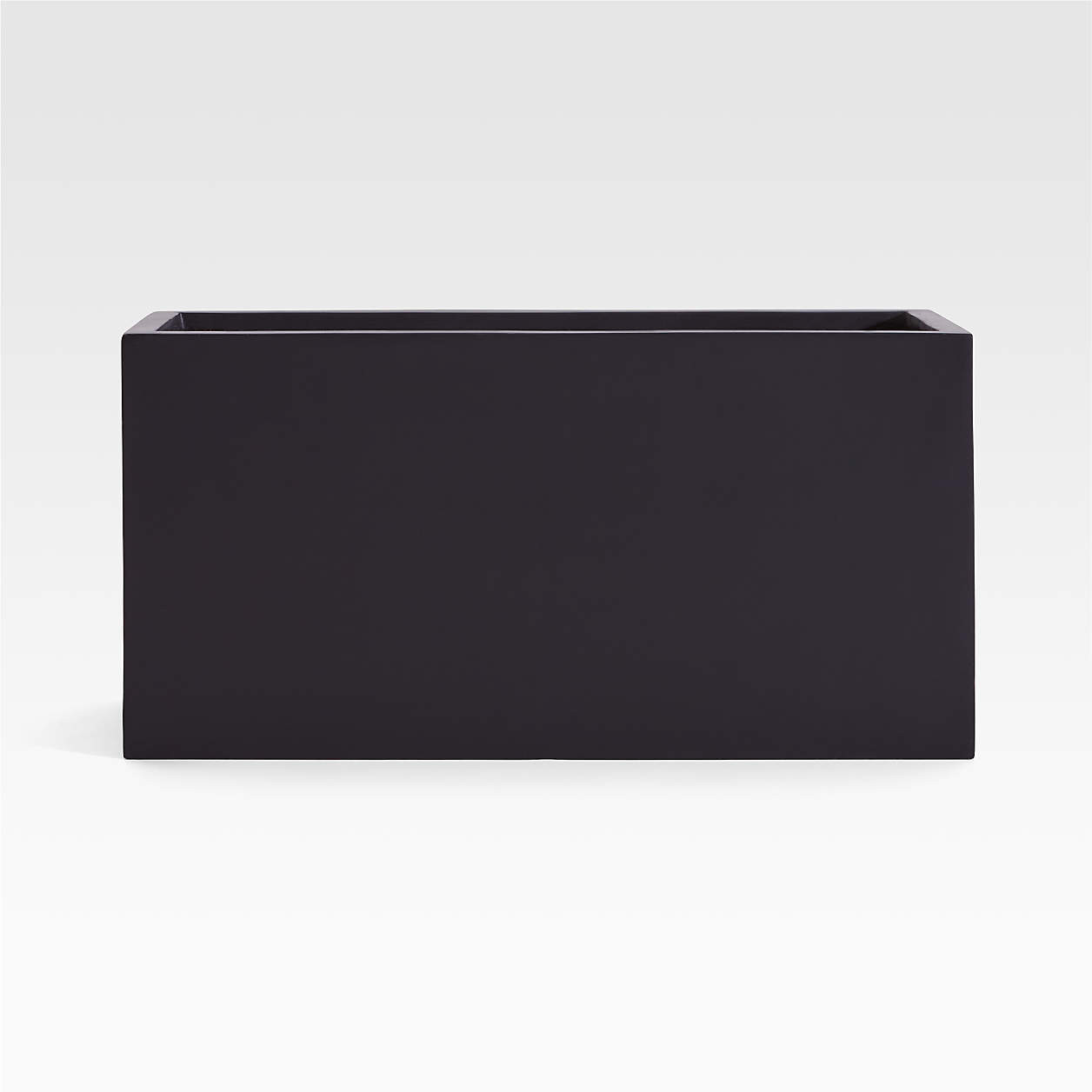 Walker 38" x 19.75" Rectangular Black Planter + Reviews | Crate & Barrel | Crate & Barrel