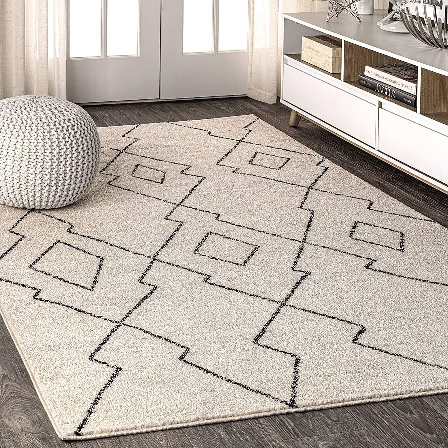 JONATHAN Y MOH202A-8 Alia Moroccan Beni Souk Indoor Farmhouse Area-Rug Bohemian Minimalistic Geom... | Amazon (US)