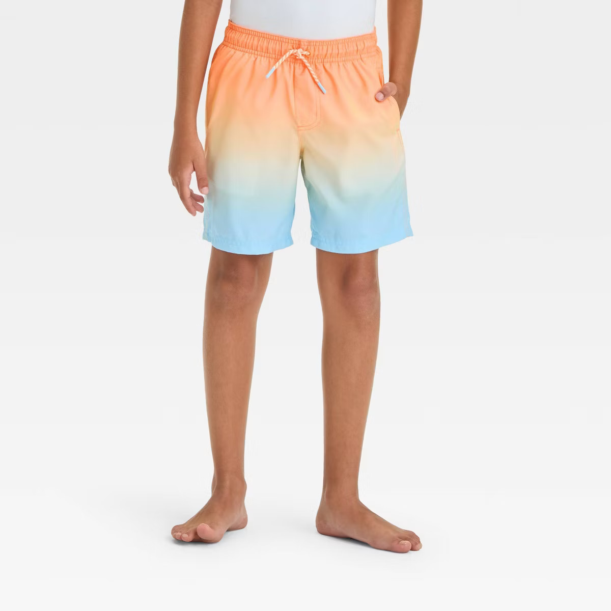 Boys' Ombre Design Swim Shorts - Cat & Jack™ Blue M Husky | Target