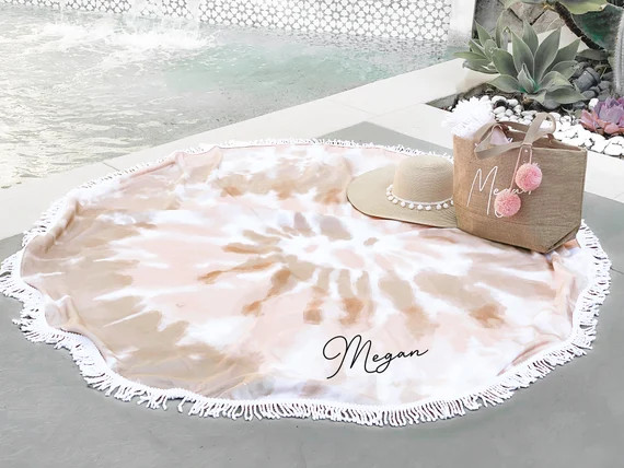 Tie Dye Beach Towel Personalized Bachelorette Beach Towel | Etsy | Etsy (US)