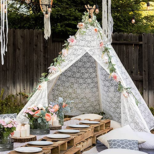 Tiny Land Huge Lace Teepee Tent for Adult with Carry Bag, Wedding, Party, Photo Prop (87inches Tall) | Amazon (US)
