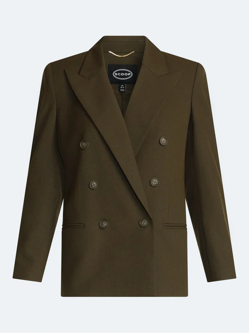 Scoop Women's Double Breasted Blazer, Sizes XS-XXL | Walmart (US)