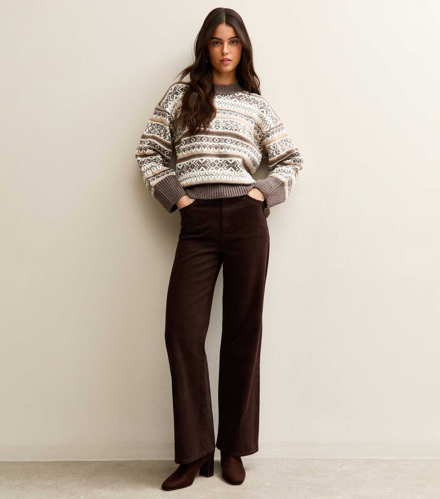 Cream Fairisle Wide Sleeve Jumper | New Look | New Look (UK)