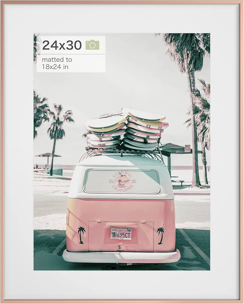 Homeforia 24 x 30 Poster Frame Rose Gold, Premium 24x30 Puzzle Frame Metal Matted to 18x24 Photo,... | Amazon (US)