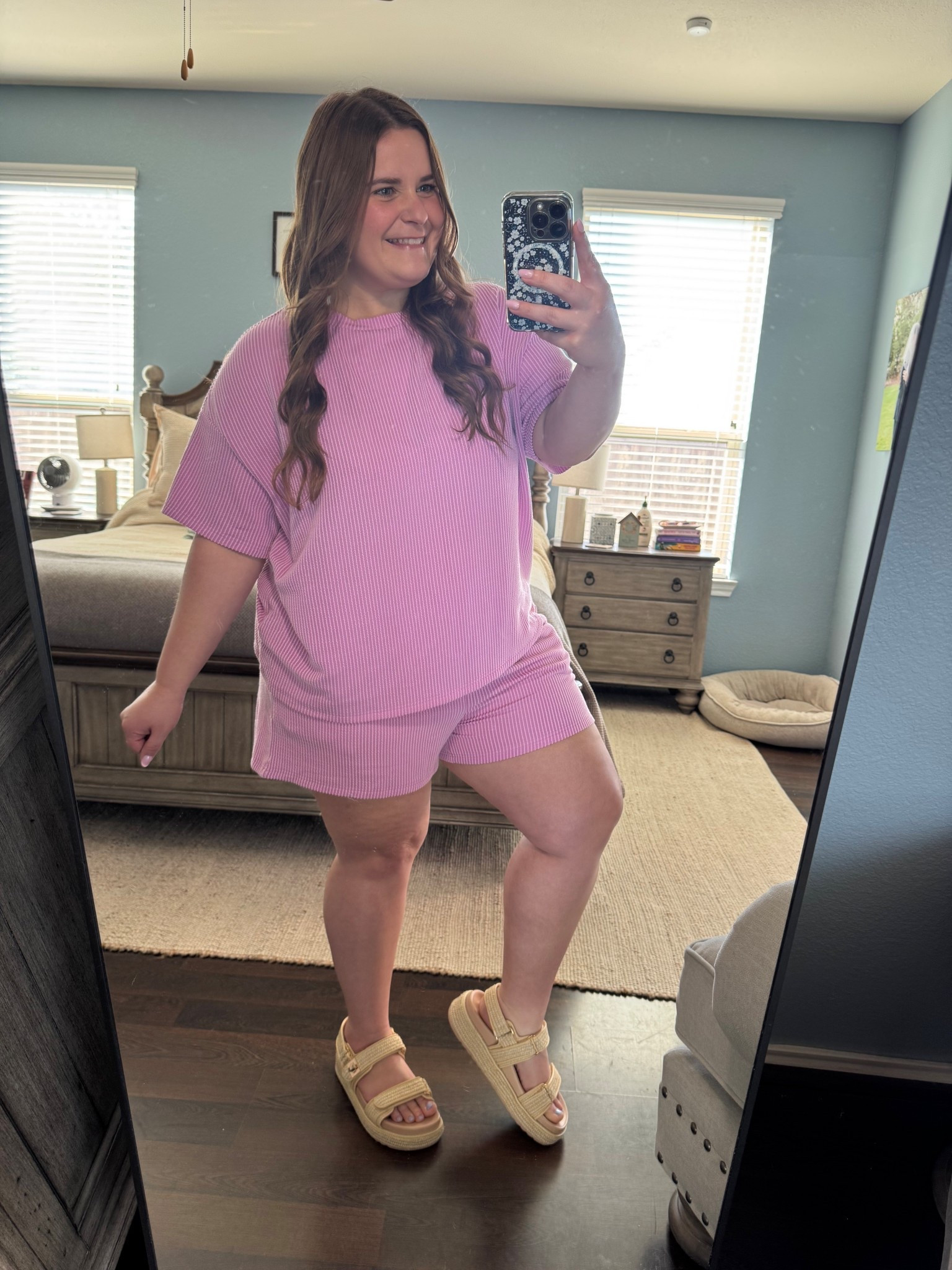 Wearing an XXL in this SHEIN matching set! It’s such a pretty pink! I’m normally a size 16. I found one almost identical on Amazon. Paired this set with my chunky Amazon sandals. 

#LTKootd #LTKMidsize #LTKPlusSize