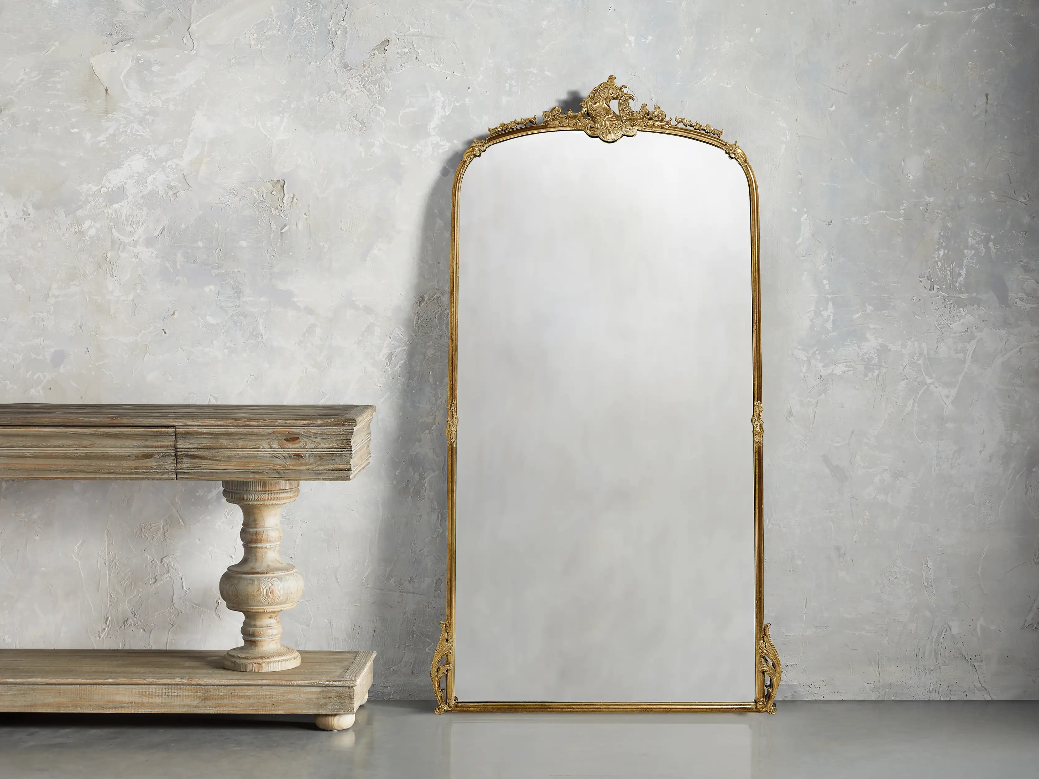 Amelie Floor Mirror in Gold | Arhaus
