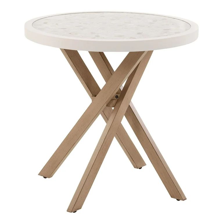 Better Homes & Gardens Paige 27" Round Outdoor Tile Top Bistro Table, White | Walmart (US)