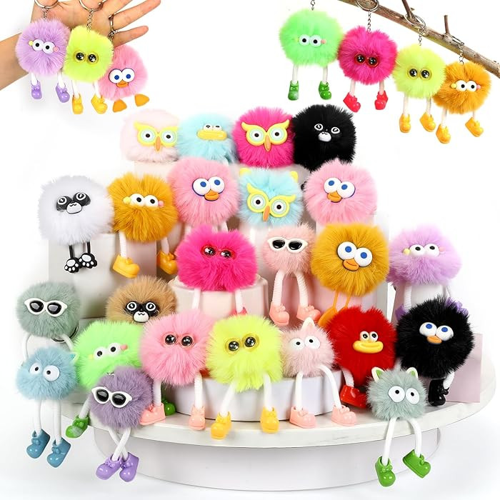 24PCS Party Favors Kids Keychains: Valentines Day Gifts For Kids Classroom School - Cute Kawaii P... | Amazon (US)