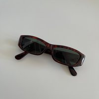 Authenticvintage 90S Slim Red Tortoise Shell Rectangle Sunglasses | Etsy (UK)