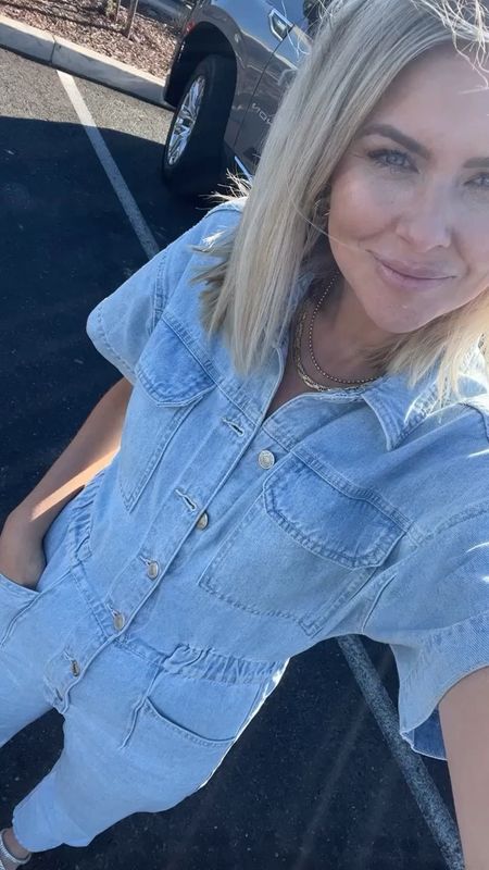 Denim jumpsuit perfect for spring wear. So freakin cute - free people find. I sized up to a small on this one - I say size up

#LTKstyletip #LTKSeasonal