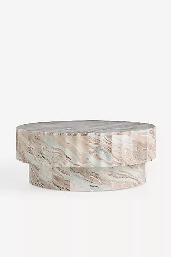 Jolie Oval 44" Marble Coffee Table | Anthropologie (US)