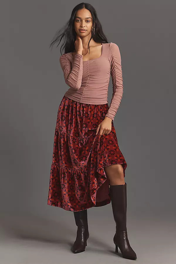 The Somerset Maxi Skirt: Nina Pace Velvet Edition | Anthropologie (US)