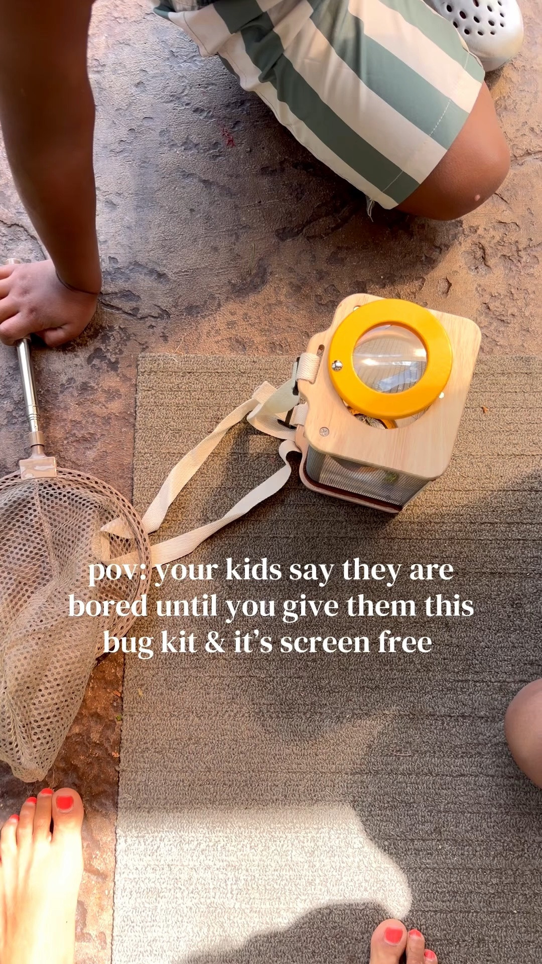 Screen free kids activity,
Bug catcher kit.