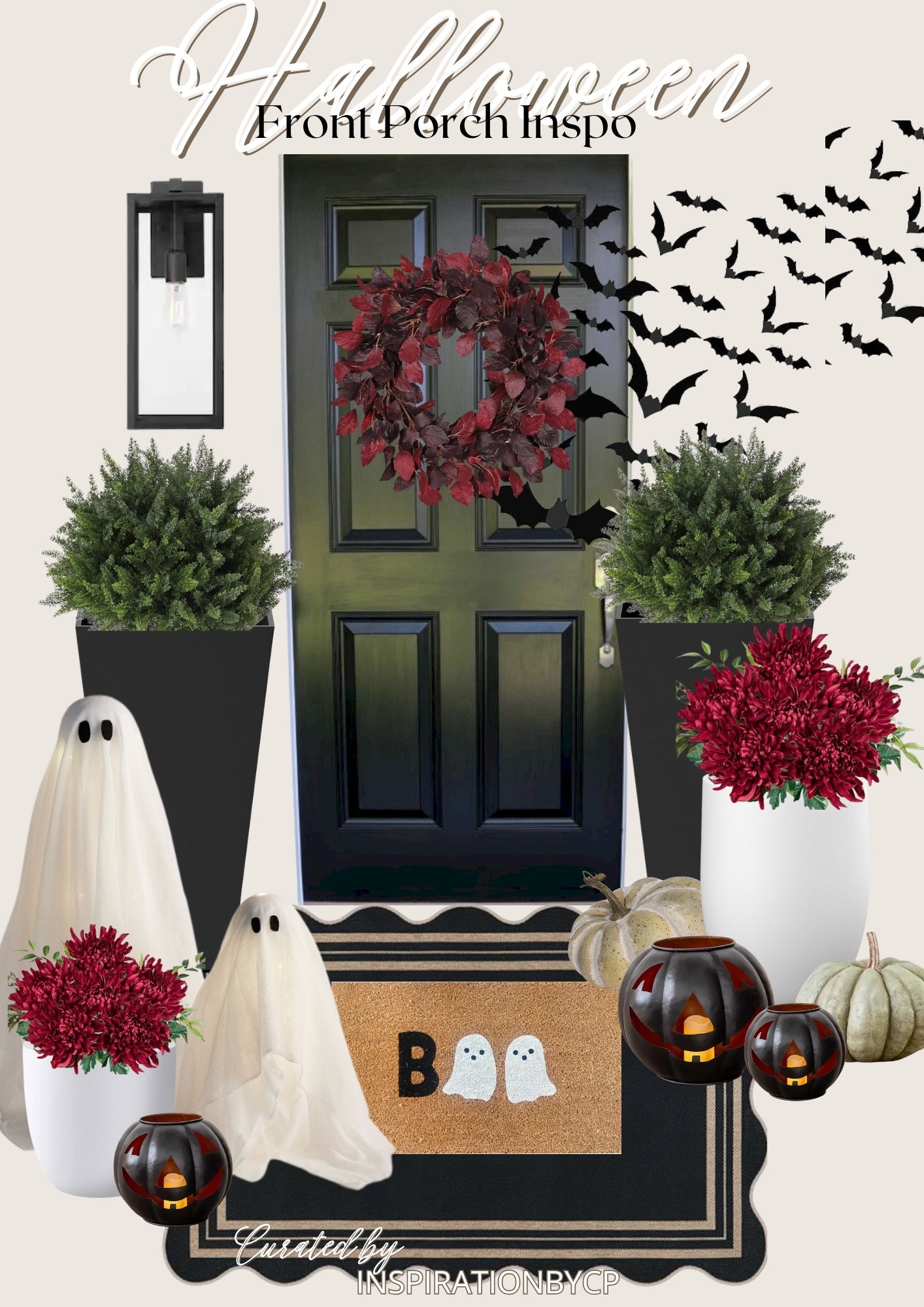 Fall/Halloween Front Porch Decor Inspo
#frontporch #doormat #falldecor #fallwreath #ghosts #amazon #planter #jackolanterns #scallopedrug #mums #halloweendecor

#LTKSeasonal #LTKStyleTip #LTKHome