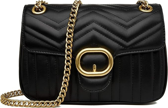 Chrysansmile Quilted Crossbody Bags Genuine Leather Clutch Purses Women's Shoulder Handbags With ... | Amazon (US)