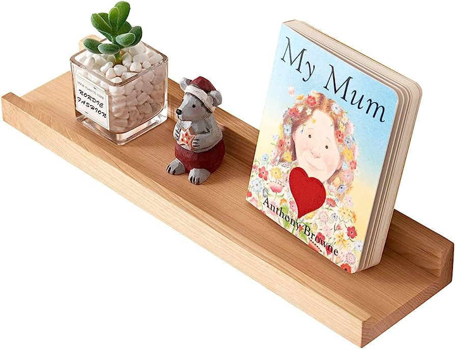HOMWOO Floating Shelves Natural Wood Wall Shelves Wall Mounted Picture Ledge for Home, Living Roo... | Amazon (US)