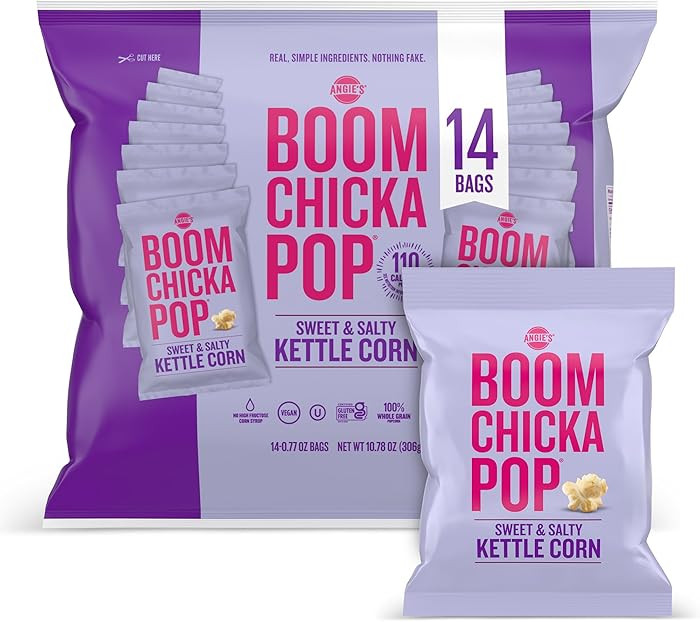 Angie's BOOMCHICKAPOP Sweet & Salty Kettle Corn Popcorn, Non-Candy Easter Basket Stuffer, 0.77 oz... | Amazon (US)