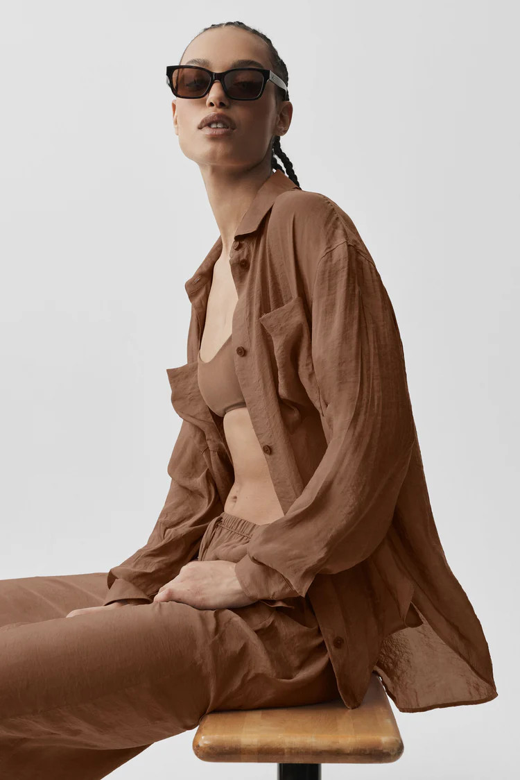 Semi-Sheer Golden Hour Button Down Long Sleeve | Alo Yoga