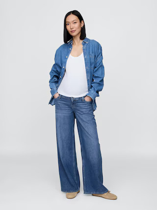 Maternity True Waistband Full Panel UltraSoft Baggy Jeans | Gap (US)