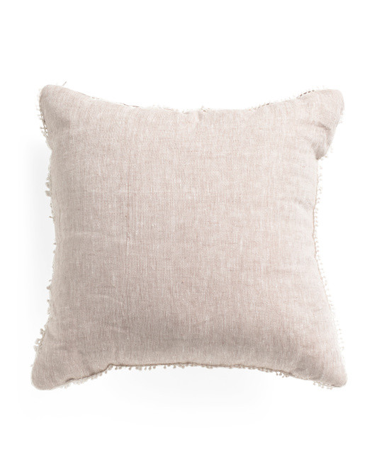 20x20 Linen Chambray Pillow With Lace Edging | TJ Maxx