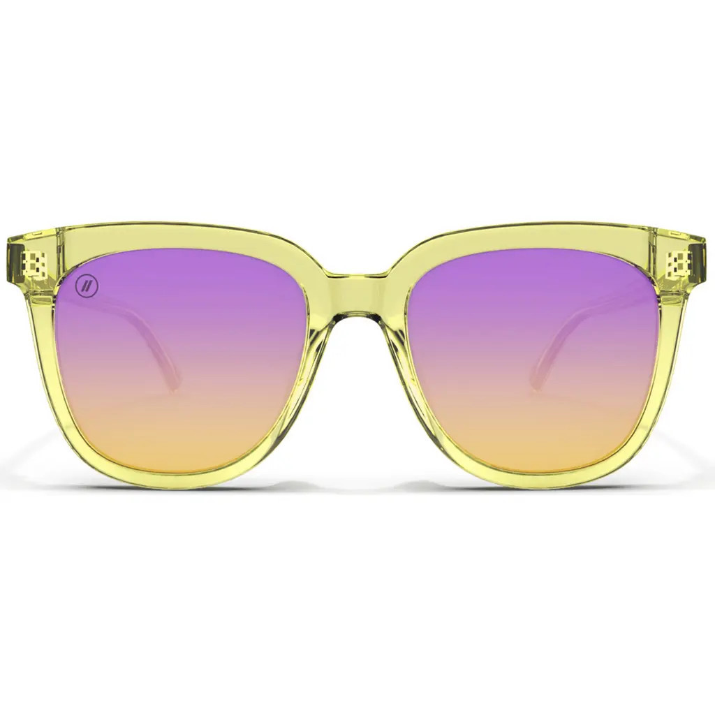 Blenders Eyewear 53mm Grove Polarized Square Sunglasses in Spark Lime at Nordstrom | Nordstrom