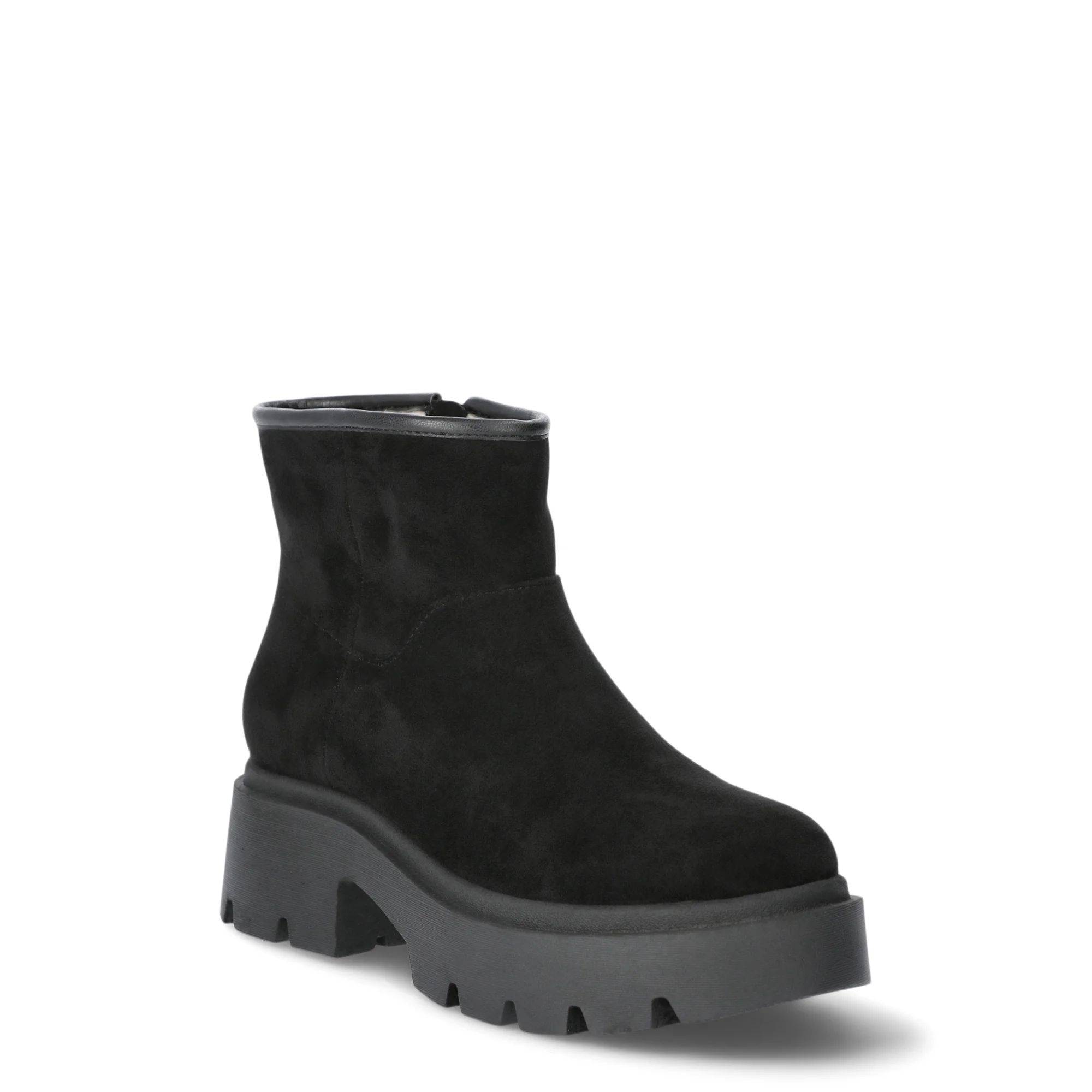 No Boundaries Women's Cozy Lug Sole Ankle Boots | Walmart (US)