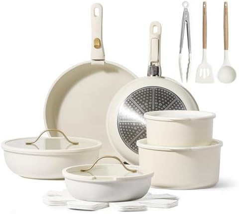 CAROTE 20pcs Pots and Pans Set, Nonstick Cookware Set, Kitchen Cookware Sets with Removable Handl... | Amazon (US)