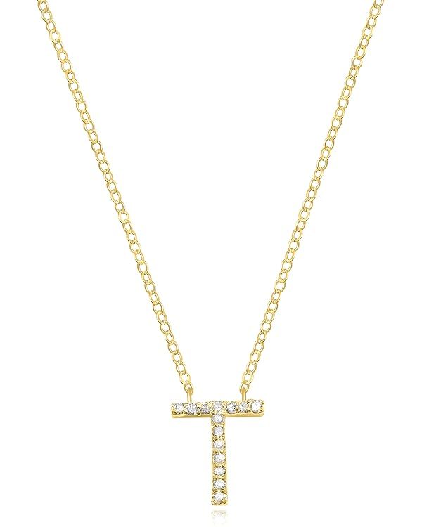 Amelia Rose Diamond Initial Necklace | Amazon (US)
