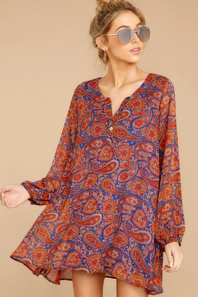 Go Out In Style Dress In Paisley Persuasion | Red Dress 