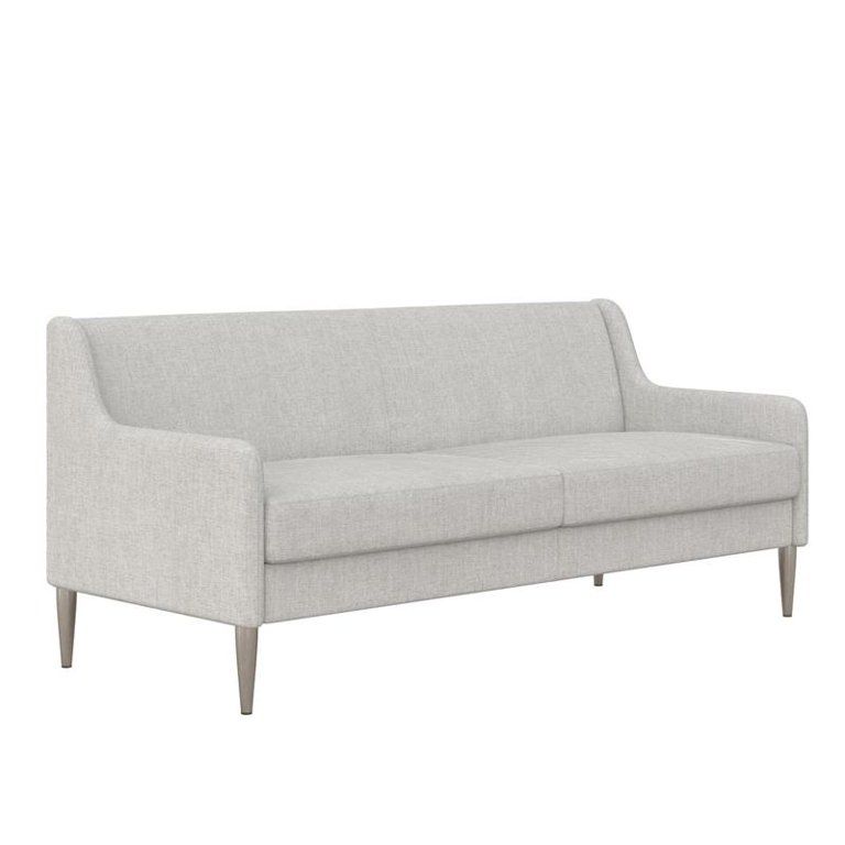 CosmoLiving Virginia Sofa Modern Couch with Steel Legs in Light Gray Linen | Walmart (US)